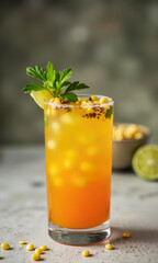 Refreshing Chilled Corn & Red Pepper Soup with Lime & Cilantro - Summer Starter