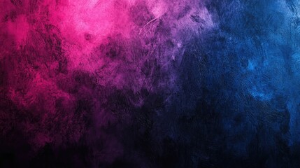 Dark blue pink black abstract grainy background, glowing vibrant color gradient shape