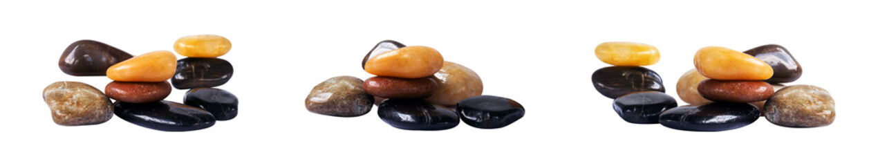 set of zen stone isolated on white	