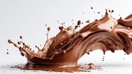 Fototapeta premium Delicious Chocolate Splash on White Background for Food Photography
