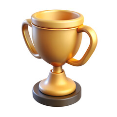 golden trophy 3d icon illustration