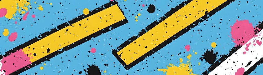 Colorful, abstract design with vibrant shapes and splashes.