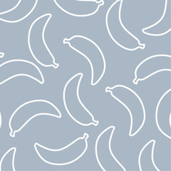 Bananas seamless pattern. Seamless pattern outline with bananas. for Wallpaper, Wrapping, Web Design, Textile, Fabric, Tile, Tablecloth