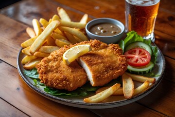 Chicken Schnitzel - Australian Food Delight: Explore the Golden, Crunchy Coating and Juicy Chicken Inside, and Why This Simple Yet Flavorful Dish Is a Staple at Aussie Family Dinners and Pub Menus.