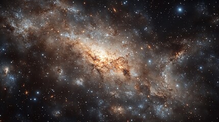 Vast Spiral Galaxy Star Cluster in Deep Space