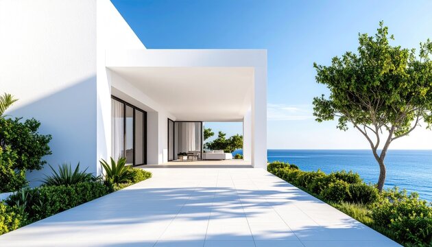 Coastal Modern Villa Retreat on the Sea Luxury design  landscape.