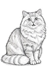 Whiskered Wonder: A Penciled Portrait AI Generated