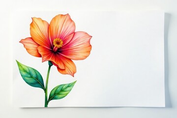 Obraz premium Vibrant watercolor painting of a single blooming flower , detail, wildflower