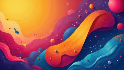 Abstract shapes, vibrant colors, dynamic composition, modern art , vibrant colors, graphic design