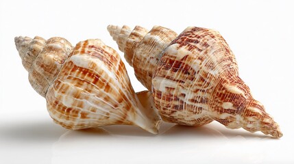 Obraz premium Elegant Shells Isolated on White Background in High Resolution