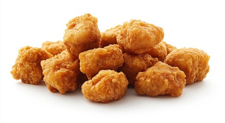 Crispy, golden-brown chicken nuggets.