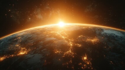 Earth sunrise from space