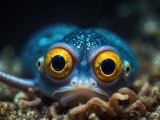 Close-Up of a Reef Squid in Its Ocean Habitat