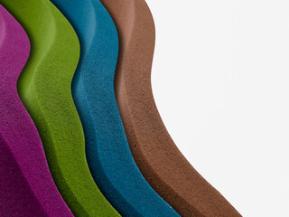 colorful sheets of thin sponge foam material with copy space for text. absorbent and elastic material