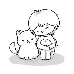 Girl with dog