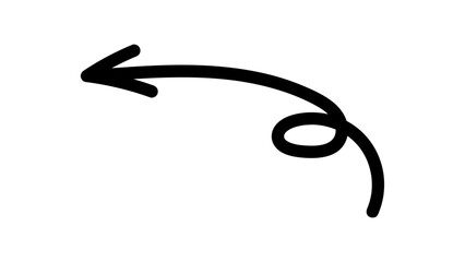 Hand-drawn swirling arrows Hand-drawn simple lines. vector illustration