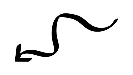 Hand-drawn swirling arrows Hand-drawn simple lines. vector illustration