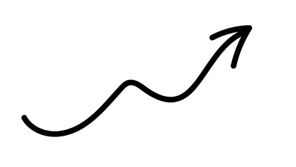 Hand-drawn swirling arrows Hand-drawn simple lines. vector illustration