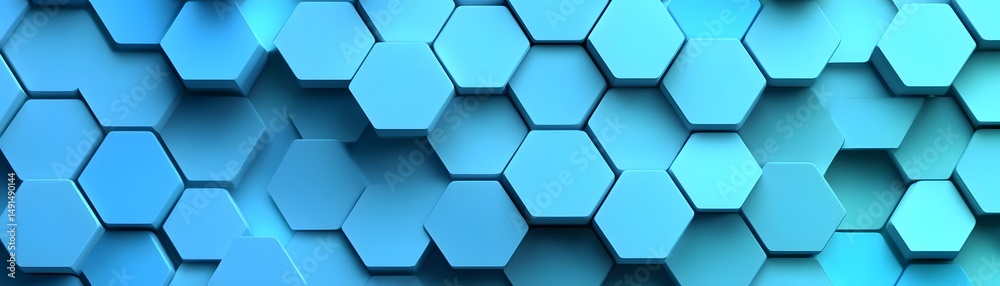 Poster abstract geometric pattern of overlapping hexagons.