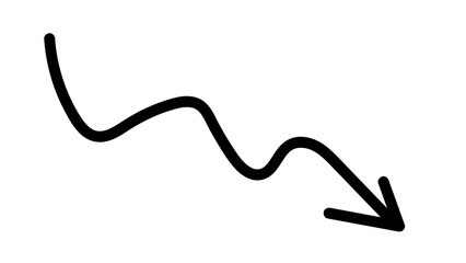 Hand-drawn swirling arrows Hand-drawn simple lines. vector illustration