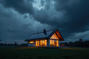 Modern Solar Powered House, Eco Friendly Sustainable Architecture, Clean Energy Living