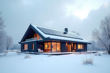 Modern Solar Powered House, Eco Friendly Sustainable Architecture, Clean Energy Living