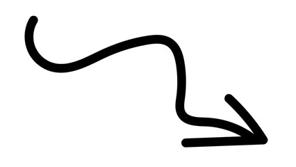 Hand-drawn swirling arrows Hand-drawn simple lines. vector illustration