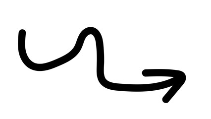 Hand-drawn swirling arrows Hand-drawn simple lines. vector illustration