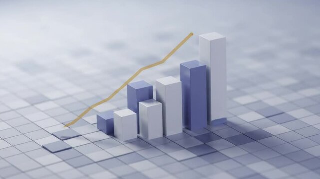 3 d ascending bar graph business growth and financial success visualization