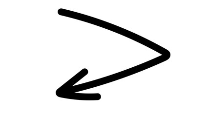 Hand-drawn swirling arrows Hand-drawn simple lines. vector illustration