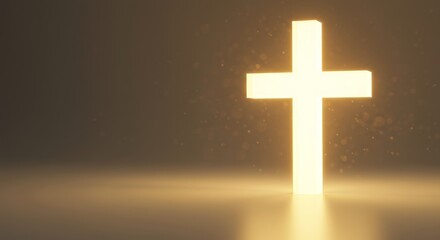 Radiant Cross, A Symbol of Faith, Hope, and Divine Illumination in Golden Light