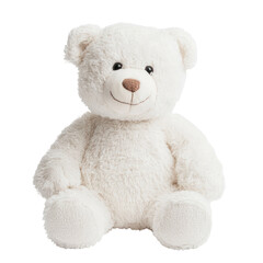 Obraz premium Soft White Teddy Bear with a Gentle Smile on Transparent Background