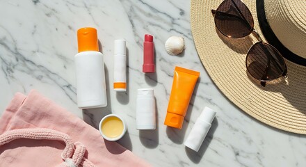 Sun Protection Essentials: Summer Skincare Flat Lay