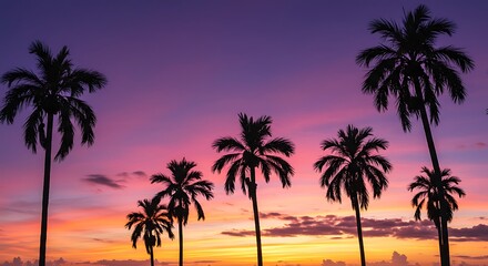 Obraz premium Twilight Palms AI Generated