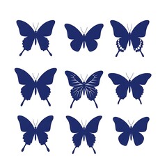 Navy Blue Flutter: A Butterfly Collection AI Generated