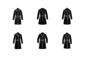 trench coat sketch silhouette vector illustration