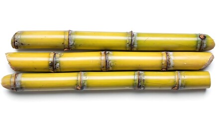 Fototapeta premium Pieces of sugercane image of white background.
