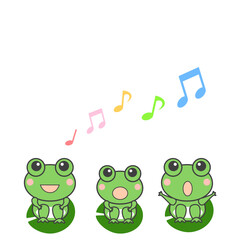 歌うカエルのイラスト