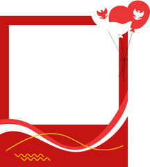 Obraz premium Red and white indonesia independence day photo frame. Vector isolated.