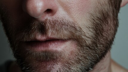 Obraz premium Close up portrait of man with beard and mustache facial hair grooming style for men