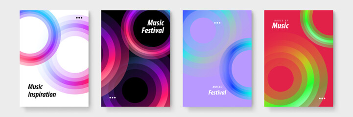 Abstract posters with colorful circles, perfect for modern wall art, print designs, website backgrounds, or digital presentations for a vibrant touch.