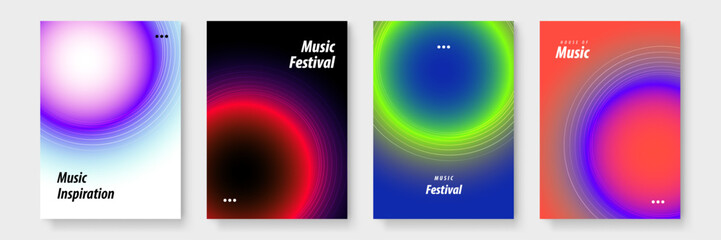 Four poster templates featuring colorful abstract designs suitable for various marketing campaigns, event promotions, and wall decorations.