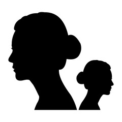 black and white silhouette vector of sad and desperate woman
