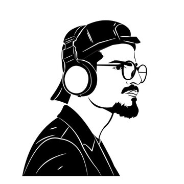man wearing headphones