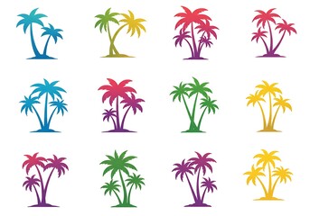 Rainbow Palm Grove AI Generated