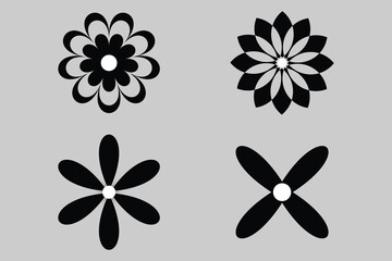 daisy flowers icon, seamless pattern with flowers, isolated on white background.