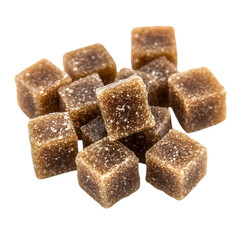 Brown Sugar Cubes Image on white background