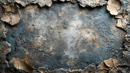 A cracked wall with a hole in it