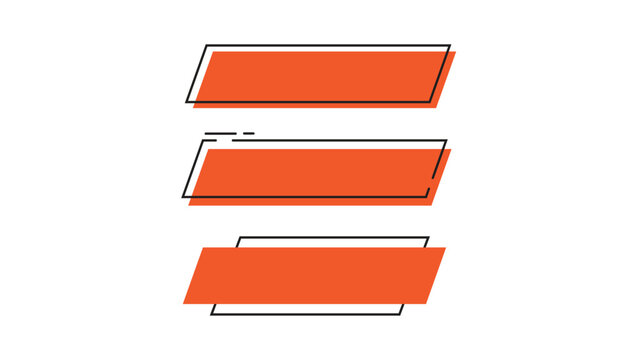 Simple text box set design for video editing materials, cool simple text box set
