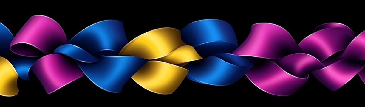 Colorful ribbon border design